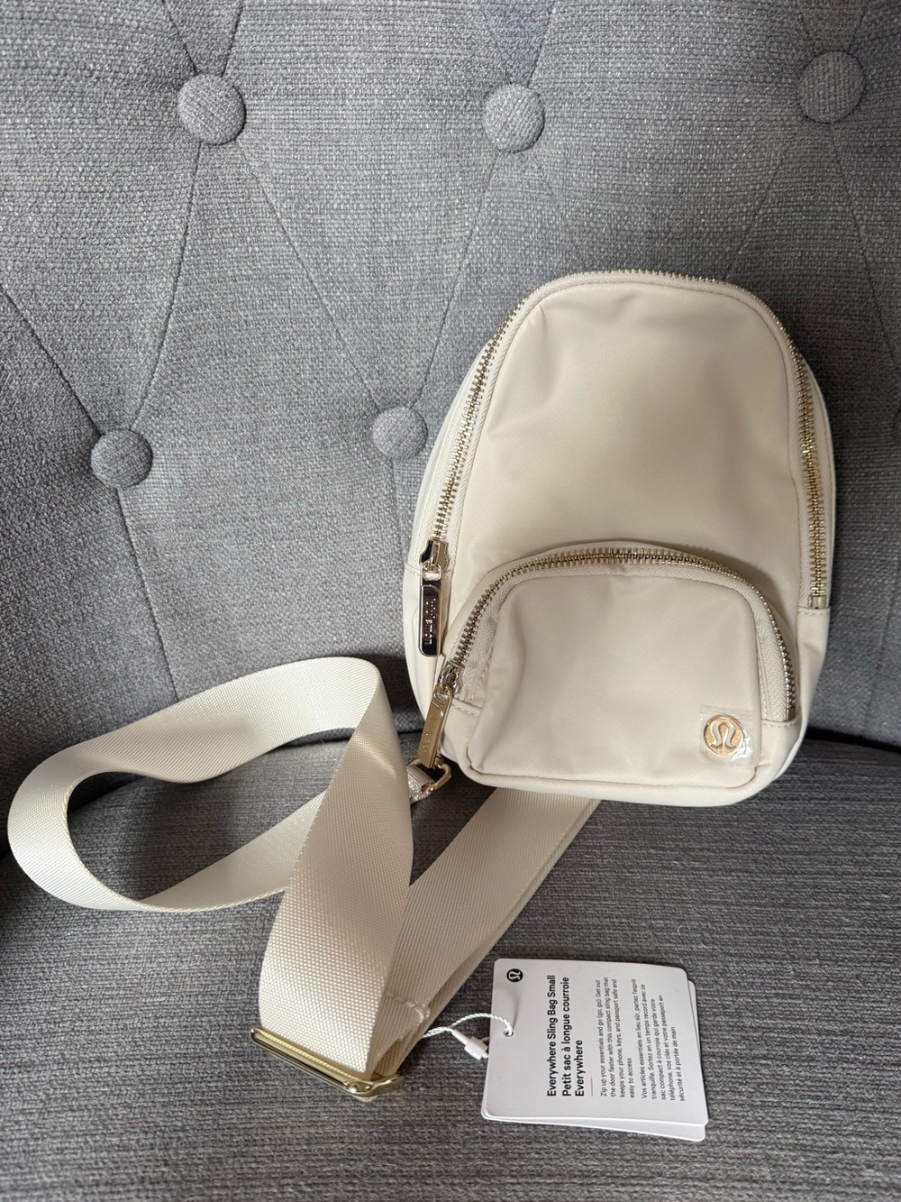 Lululemon Everywhere Sling Bag Small 2L Light Ivory Gold NWT New